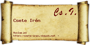 Csete Irén névjegykártya
